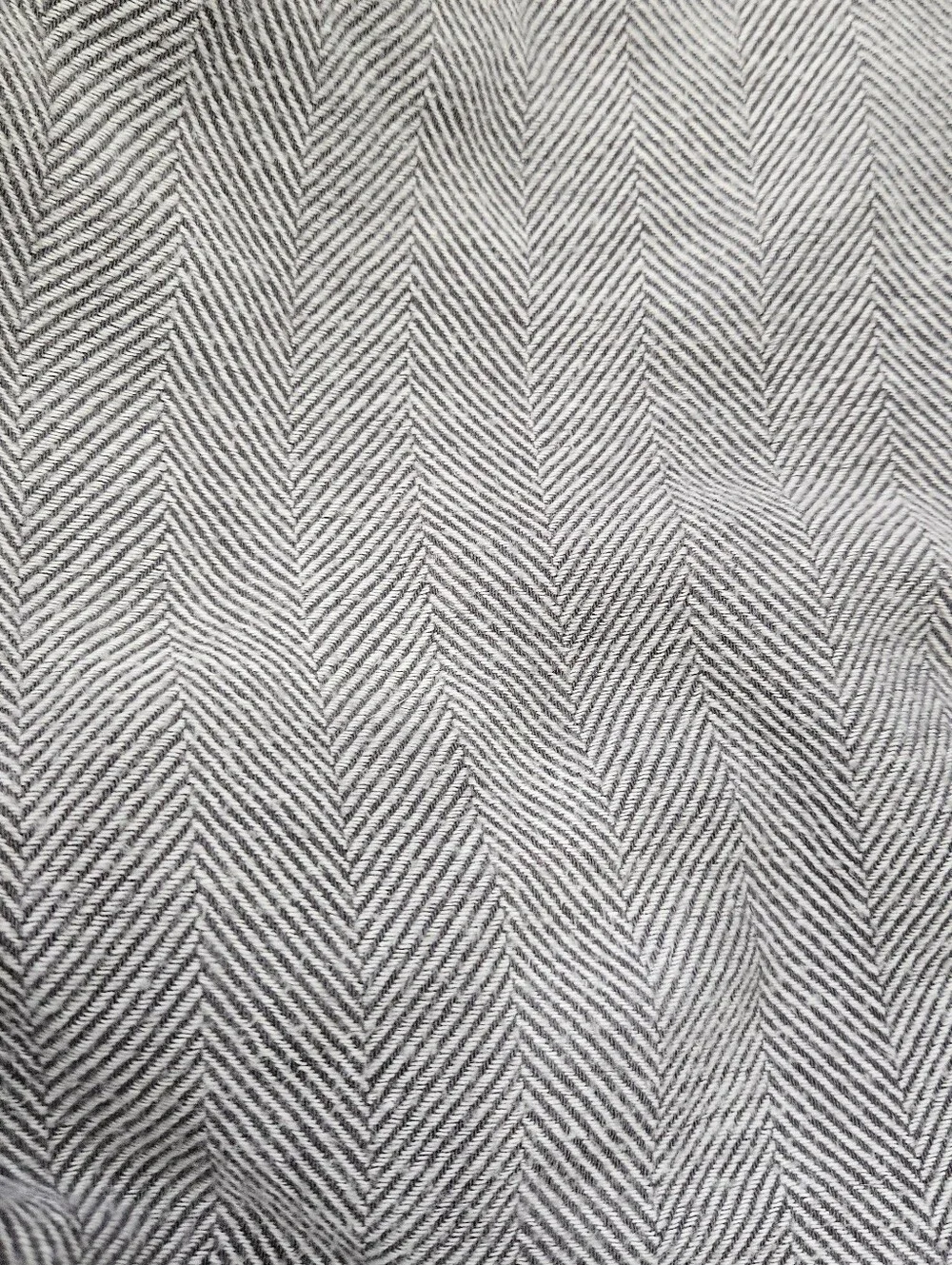West Elm KING Gray Blue Herringbone Stripe Duvet Cover Organic Cotton Heavy